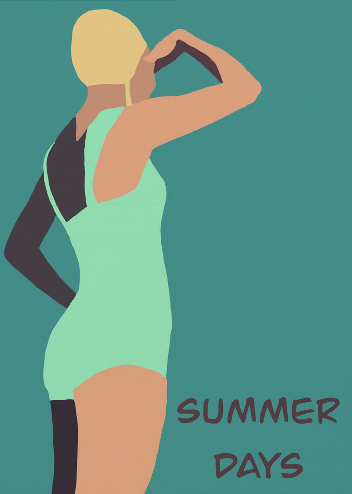 Vintage swimmer poster | Canvas