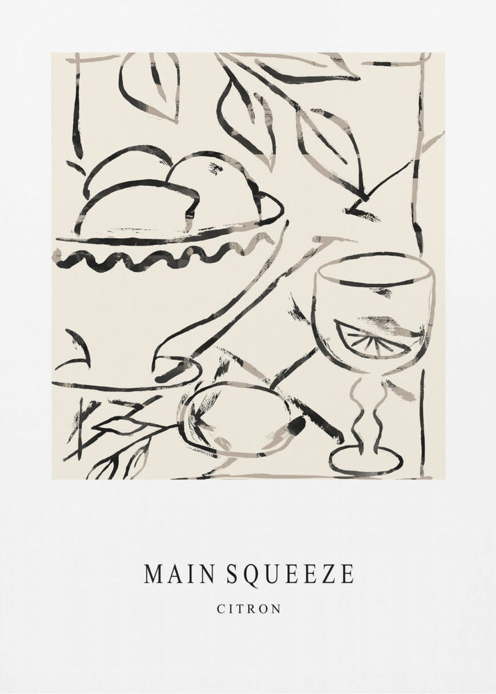 Abstract Fruit Bowl And Glass | Canvas