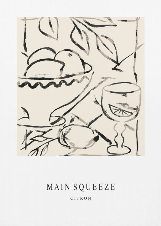 Abstract Fruit Bowl And Glass | Canvas