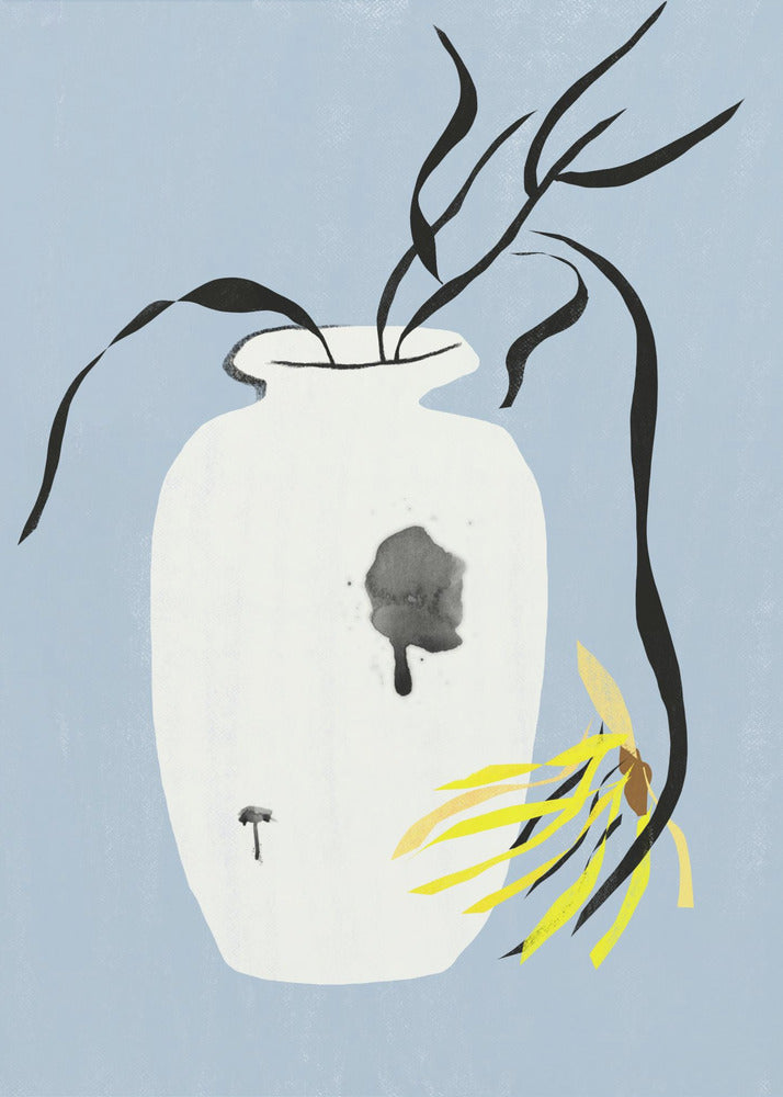 Vase And Withered Bloom | Canvas