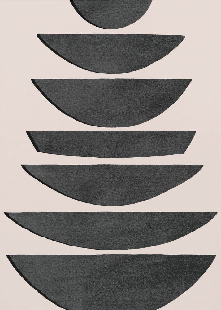 Stacked Black Semi Circles | Canvas