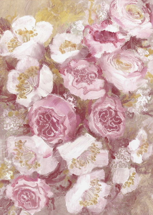 Floral Bouquet With Pink Roses | Poster
