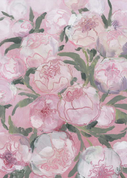 Floral Composition Of Pink Peonies | Canvas