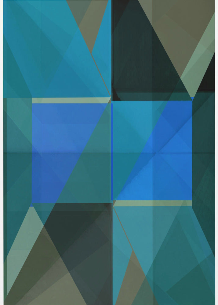 Overlapping Blue And Green Translucent Shapes | Canvas