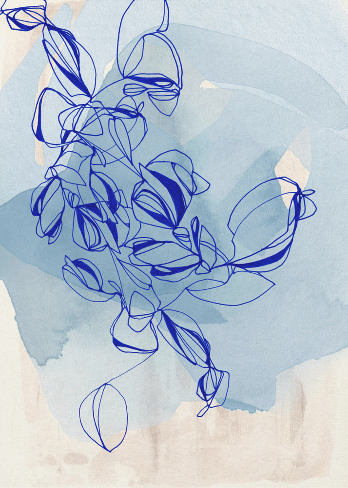 Blue Vine Elegance | Canvas
