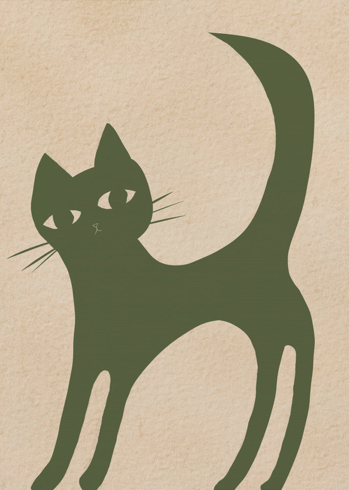 Green cat | Canvas
