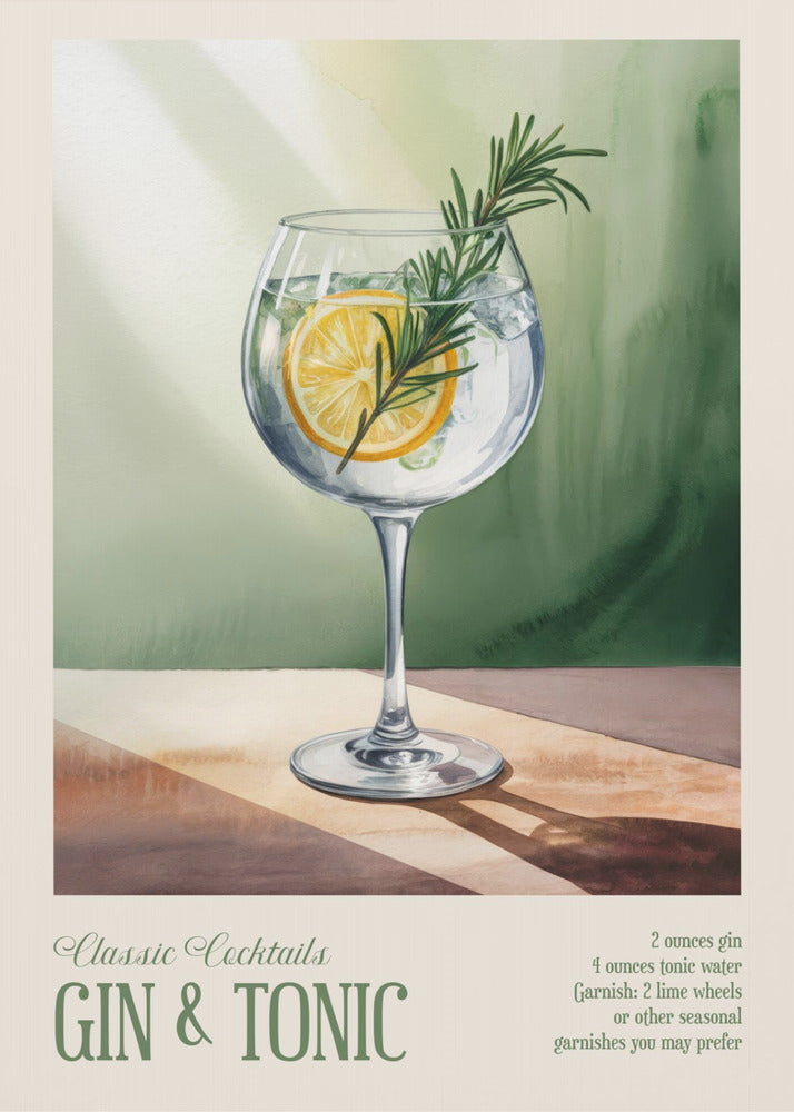 Classic Cocktails - Gin and Tonic | Poster