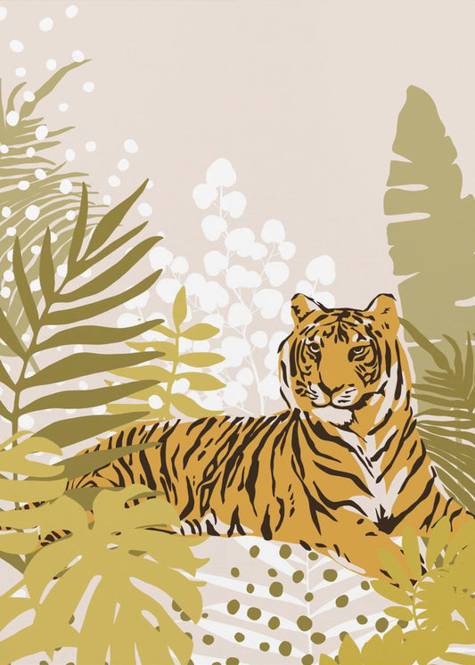 Tiger Laying Down By Cats and Dotz  30 X 42 Inches | Canvas
