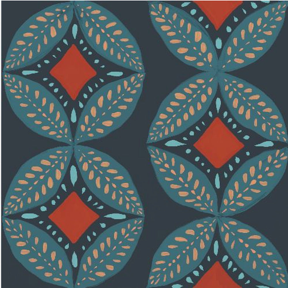 Geometric Leaves Modern Medallion Mosaic | Poster