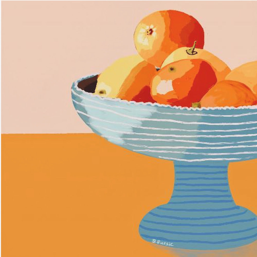 Blue fruit bowl bright | Poster