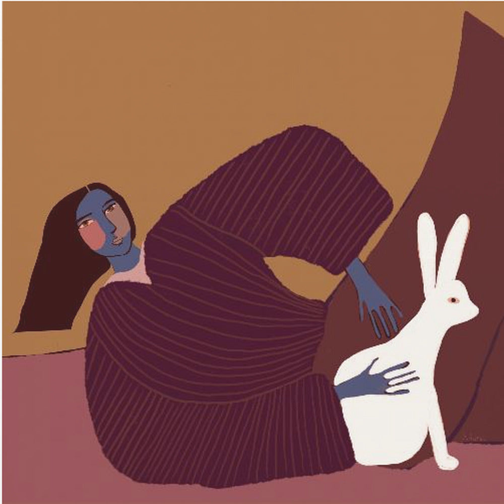Lady and rabbit | Canvas