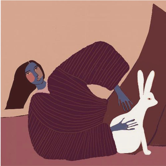 Lady and rabbit | Canvas