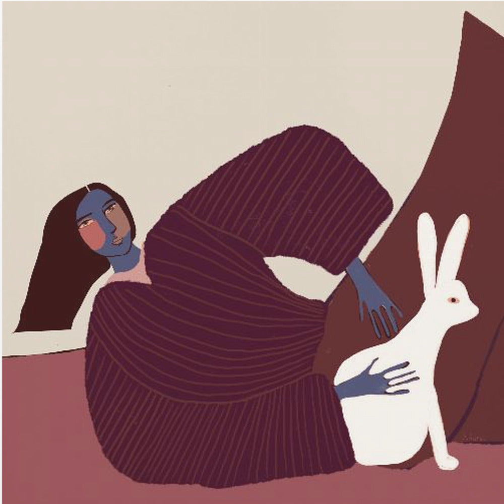 Lady and rabbit | Canvas