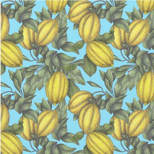 Pattern of Yellow Lemon with Green Leaves | Poster