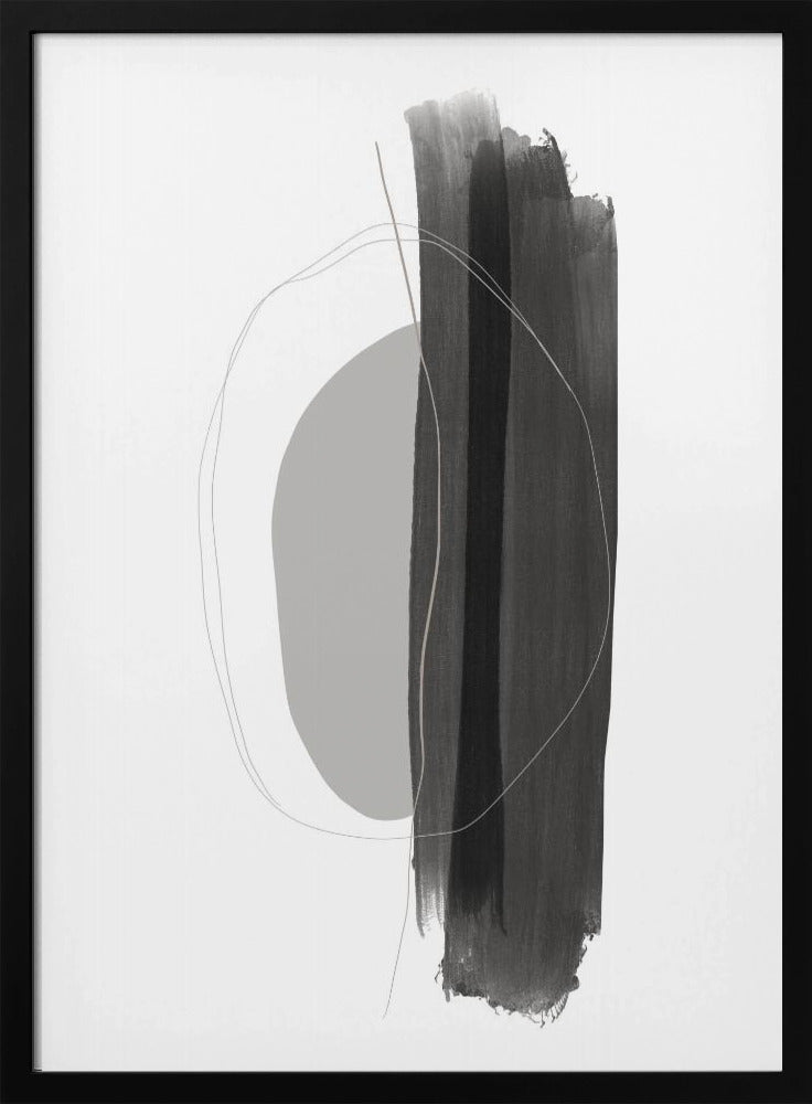 Monochrome Brushstrokes | Poster