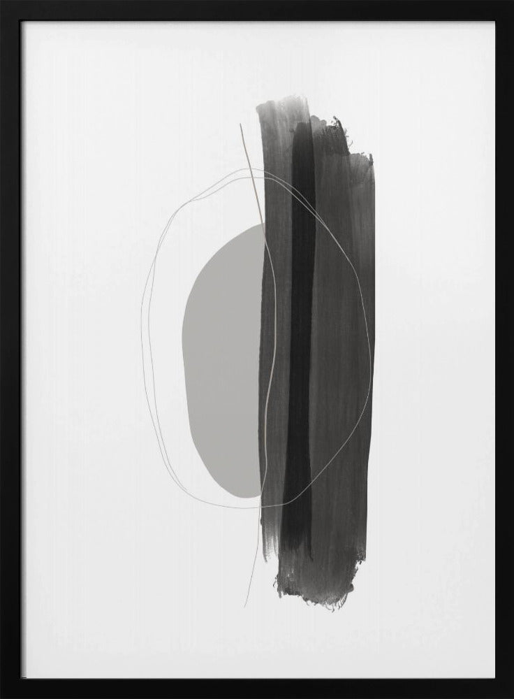 Monochrome Brushstrokes | Poster