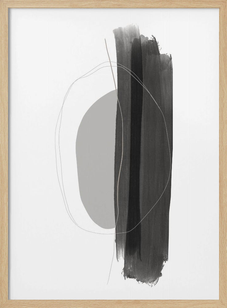 Monochrome Brushstrokes | Poster
