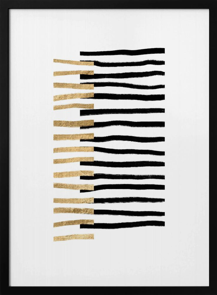 Gold on Black Lines | Poster