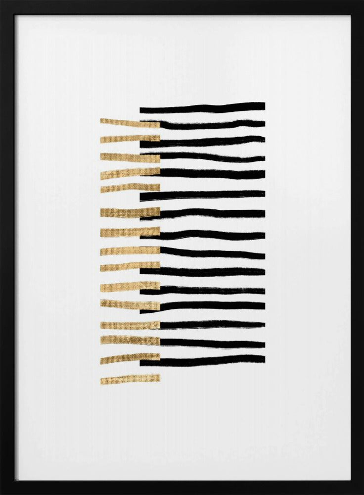 Gold on Black Lines | Poster