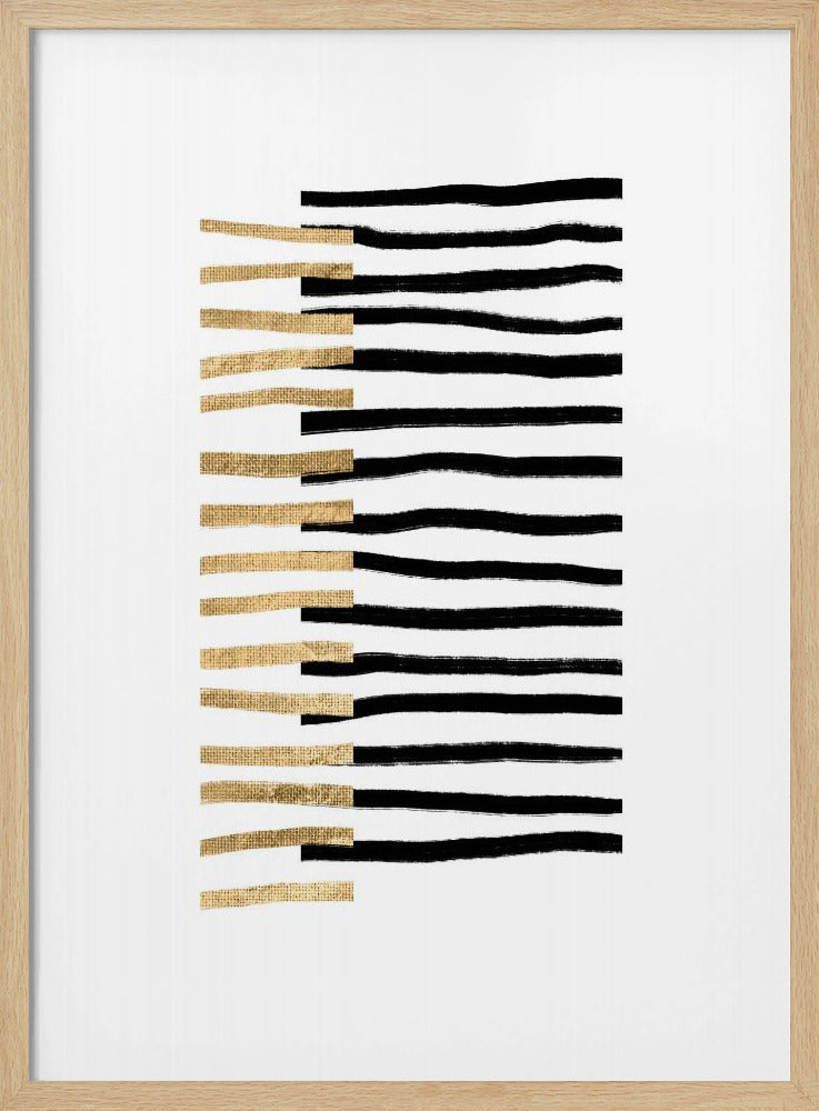 Gold on Black Lines | Poster