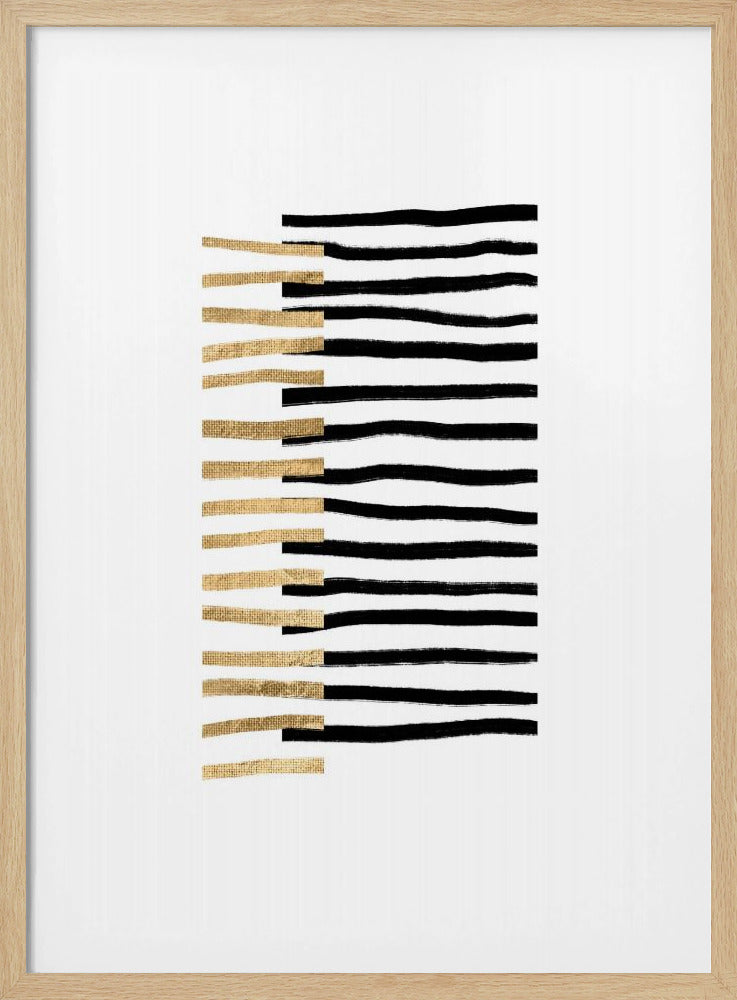 Gold on Black Lines | Poster