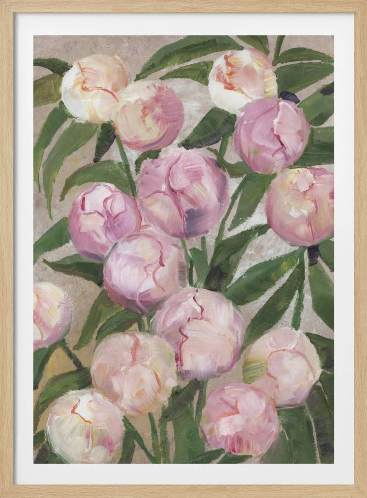 Valenty painterly peonies | Poster