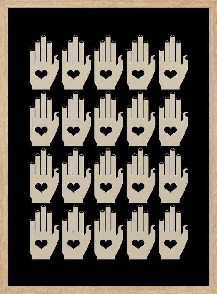 Retro Hands Black | Poster