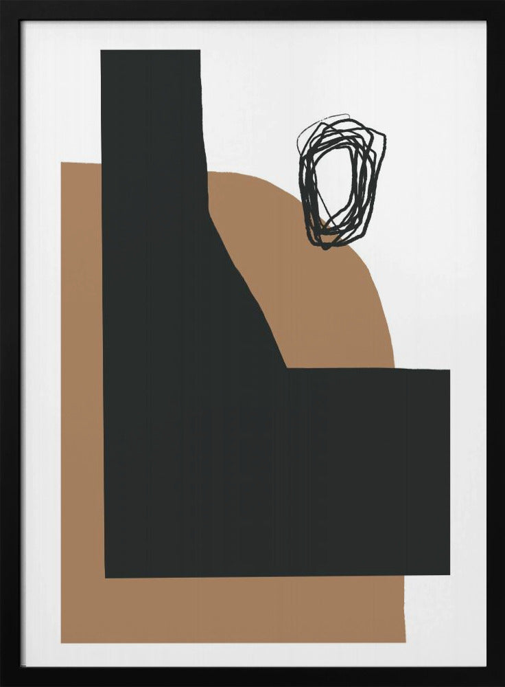 Geometric Shapes In Black And Brown | Poster