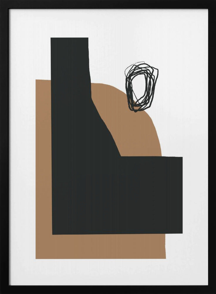 Geometric Shapes In Black And Brown | Poster