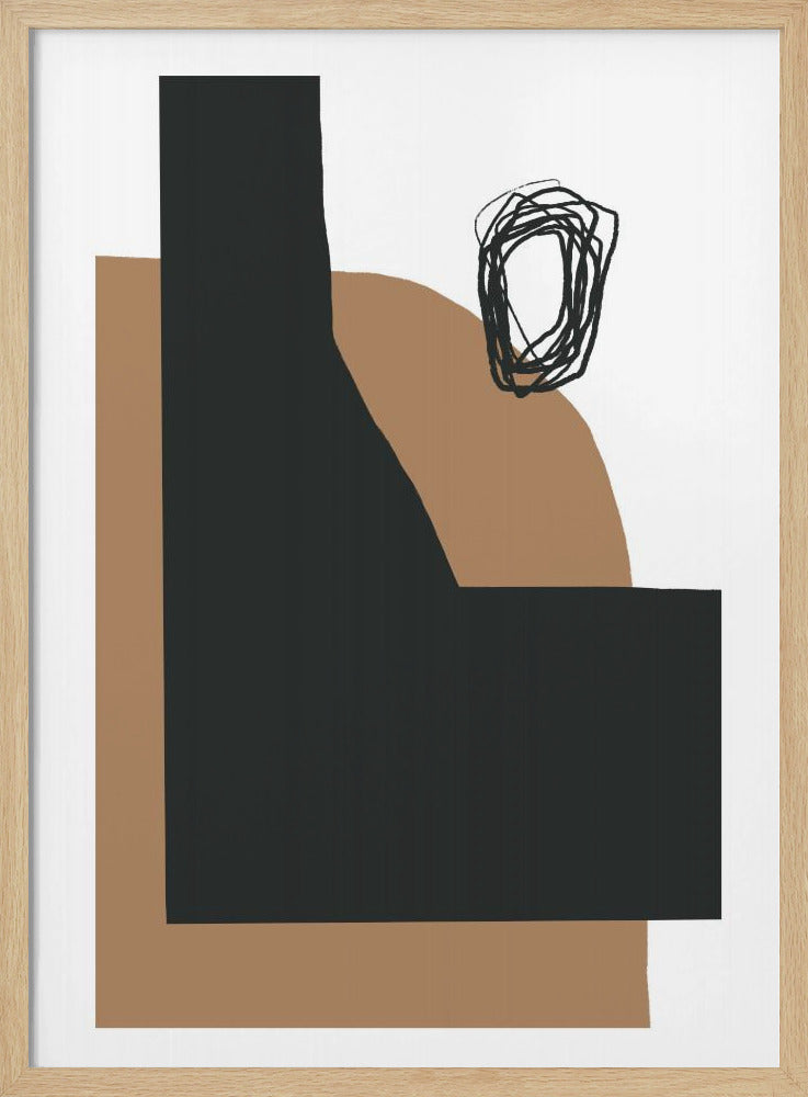 Geometric Shapes In Black And Brown | Poster