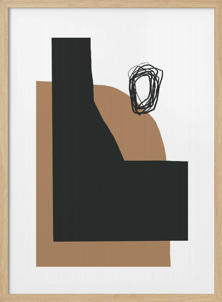 Geometric Shapes In Black And Brown | Poster