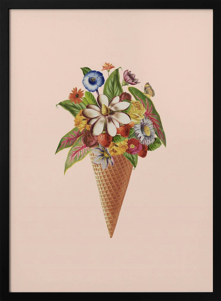Botanical pink ice cream | Poster