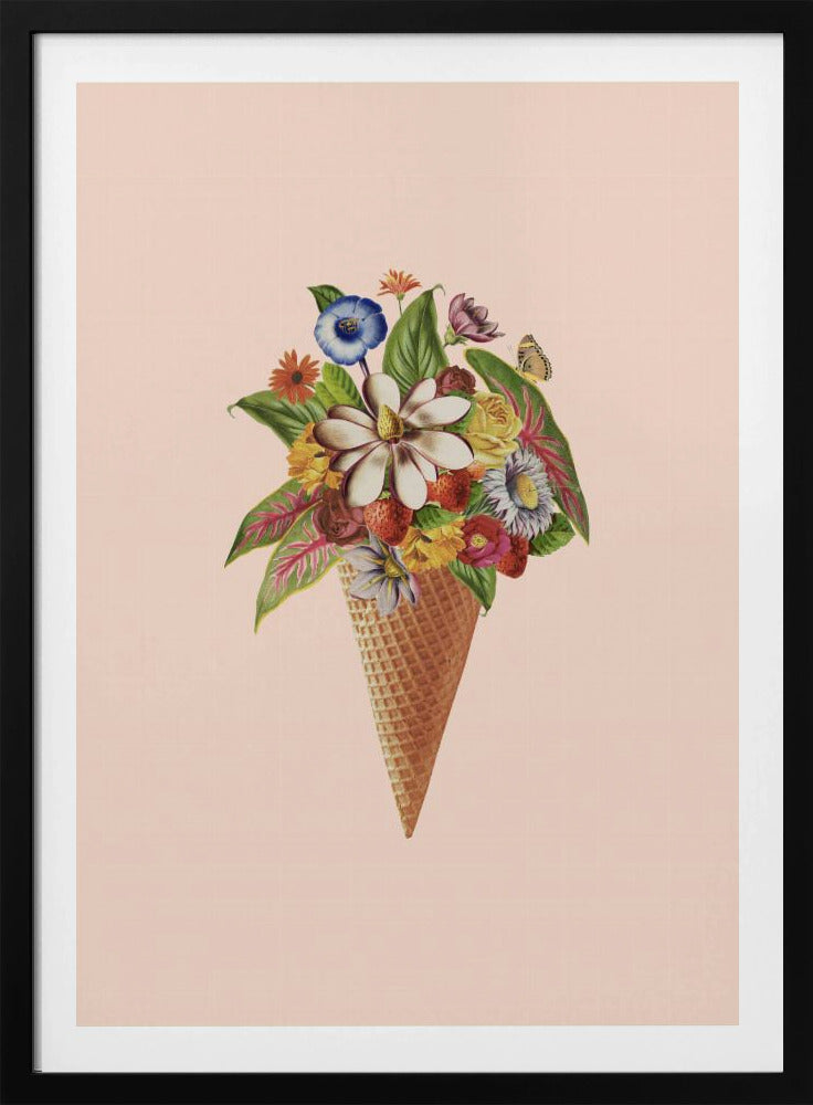 Botanical pink ice cream | Poster