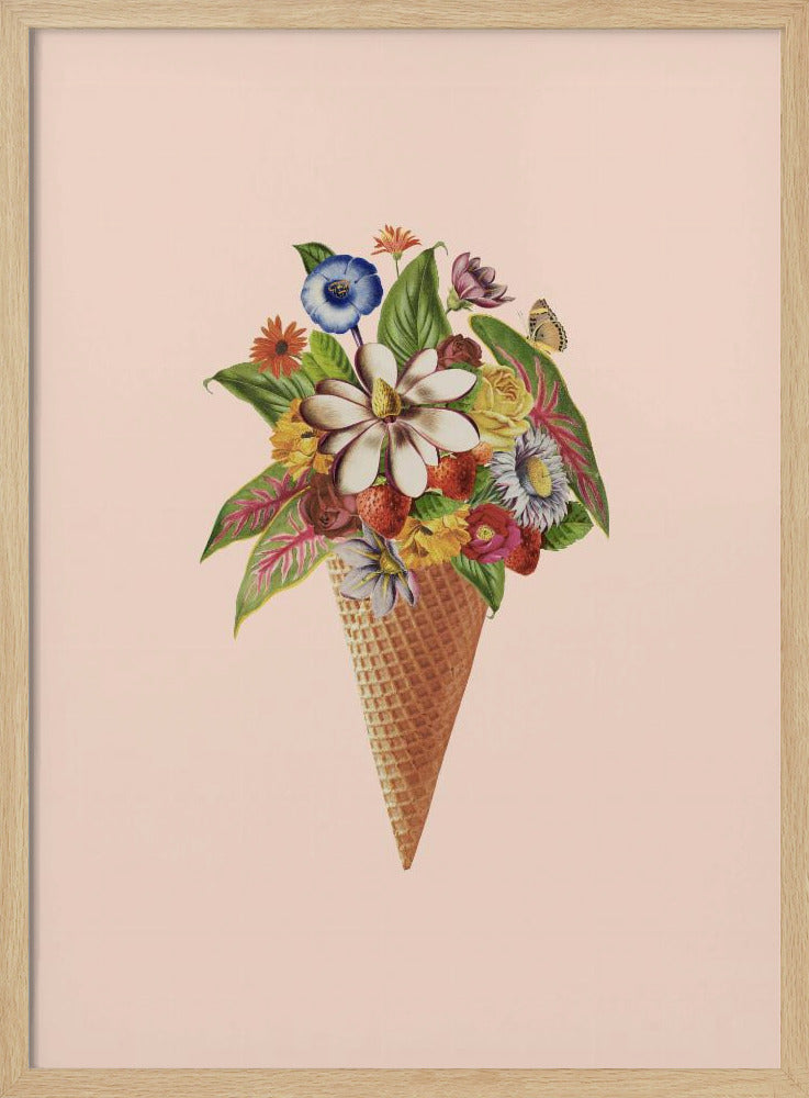 Botanical pink ice cream | Poster