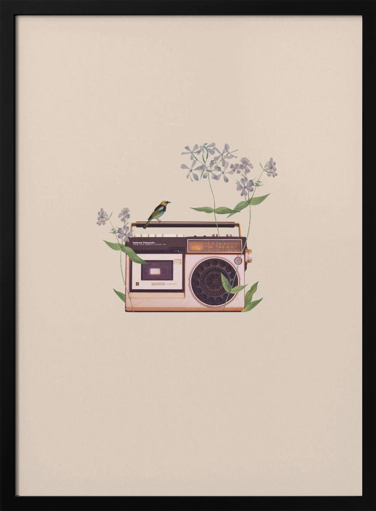 Floral vintage radio | Poster
