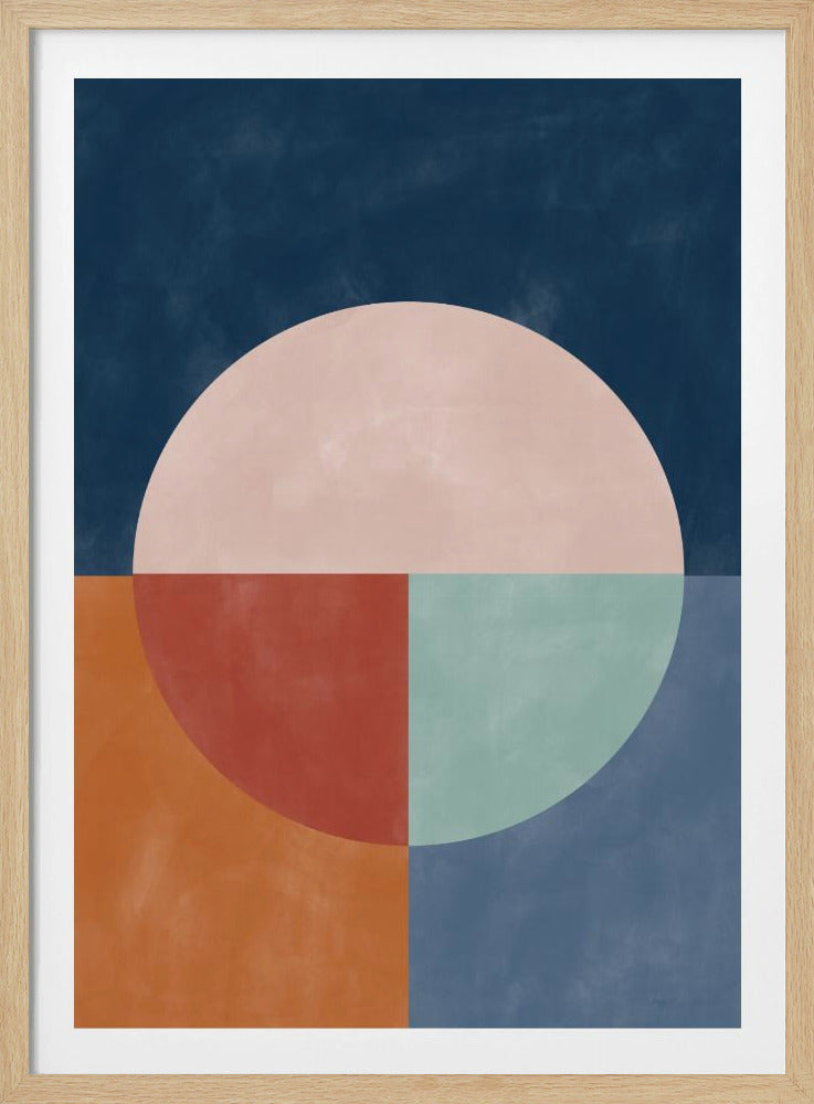 Geometric Abstraction With A Large Pastel Circle | Poster