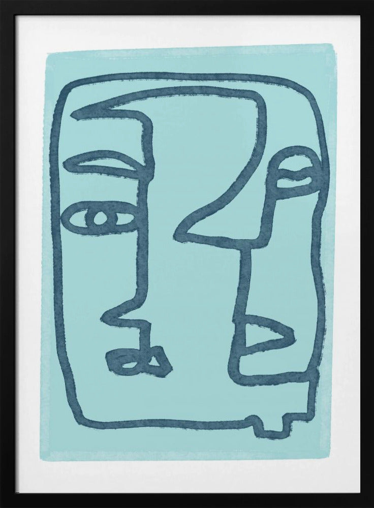 Blue Abstract Faces | Poster