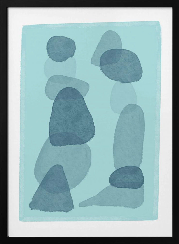 watercolour spots blue abstract minimal modern art | Poster
