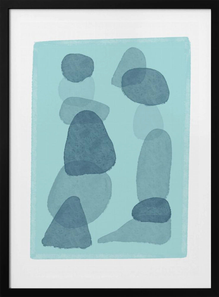 watercolour spots blue abstract minimal modern art | Poster