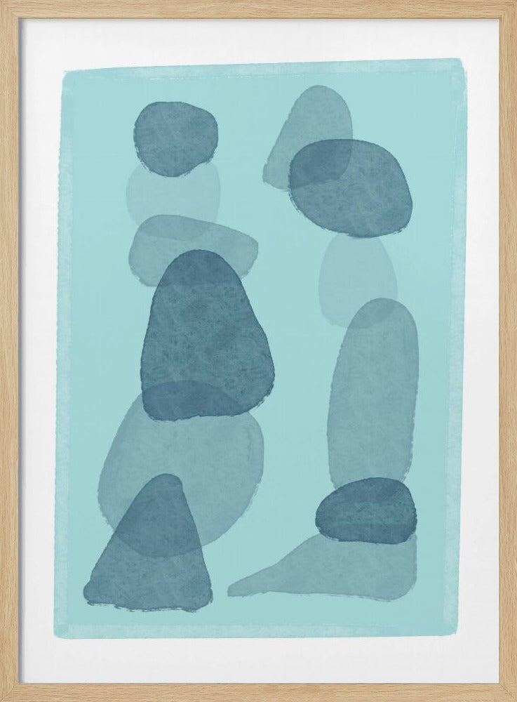 watercolour spots blue abstract minimal modern art | Poster