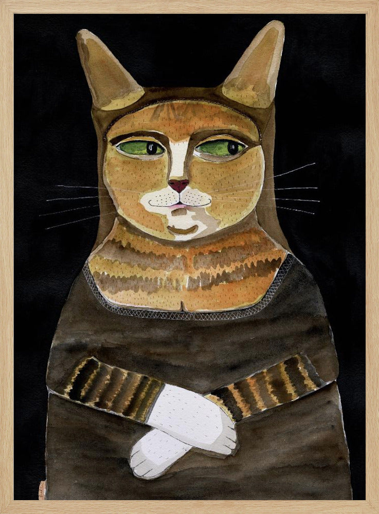 Mona Lisa Cat Funny Cat Humour Ginger Orange Cat | Poster
