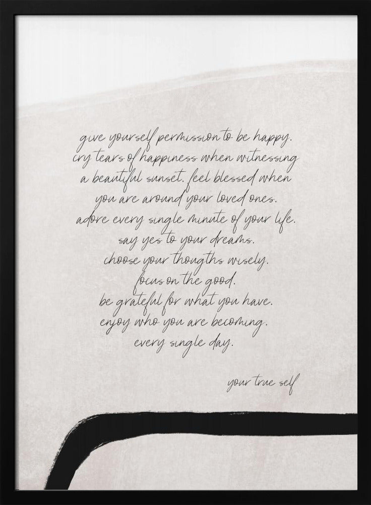 Give Yourself Permission To Be Happy | Poster