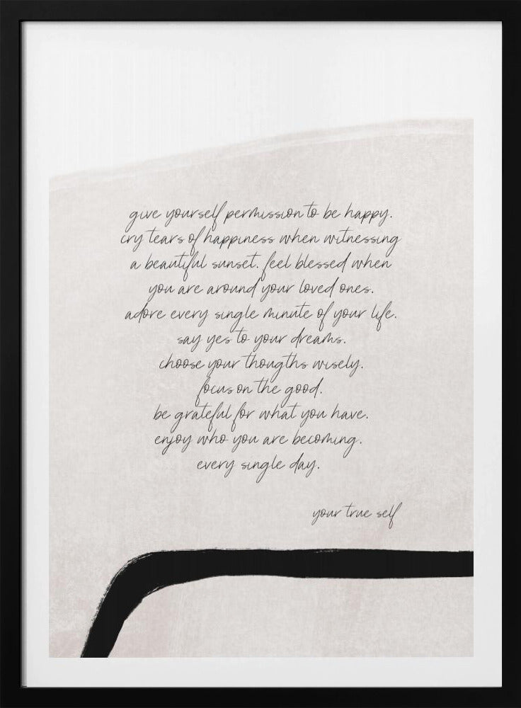 Give Yourself Permission To Be Happy | Poster