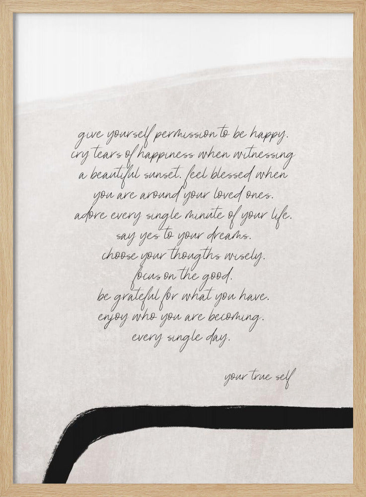 Give Yourself Permission To Be Happy | Poster