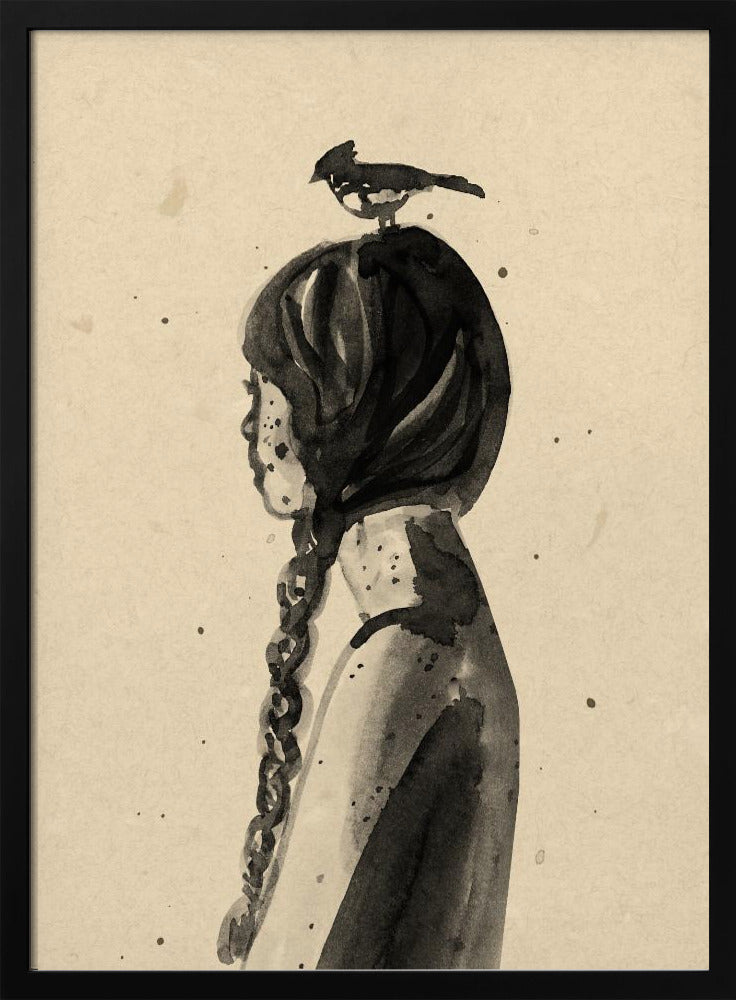 Girl with Bird | Poster