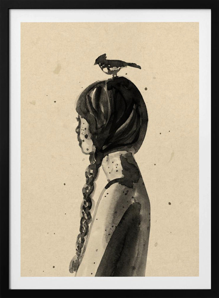 Girl with Bird | Poster