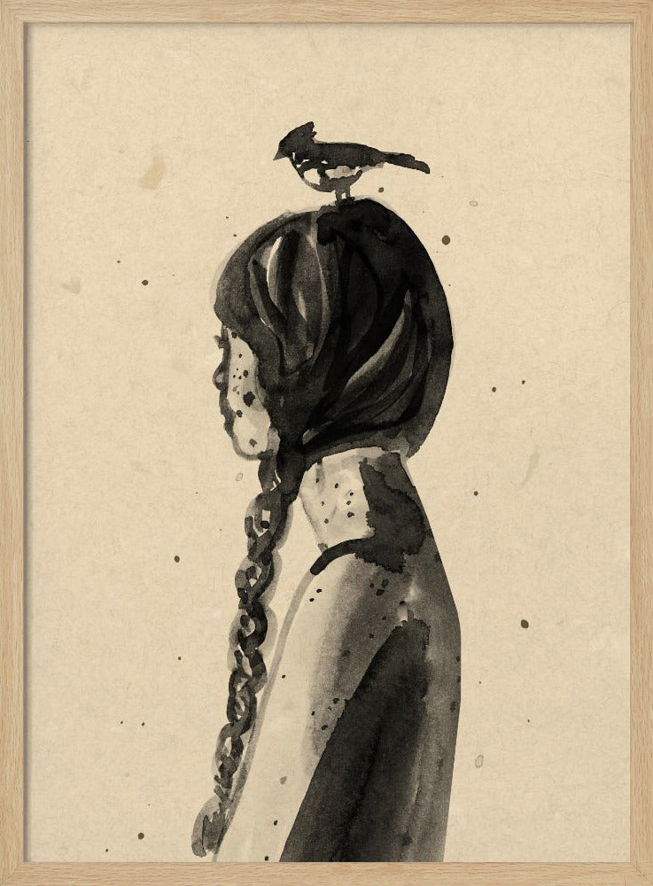 Girl with Bird | Poster