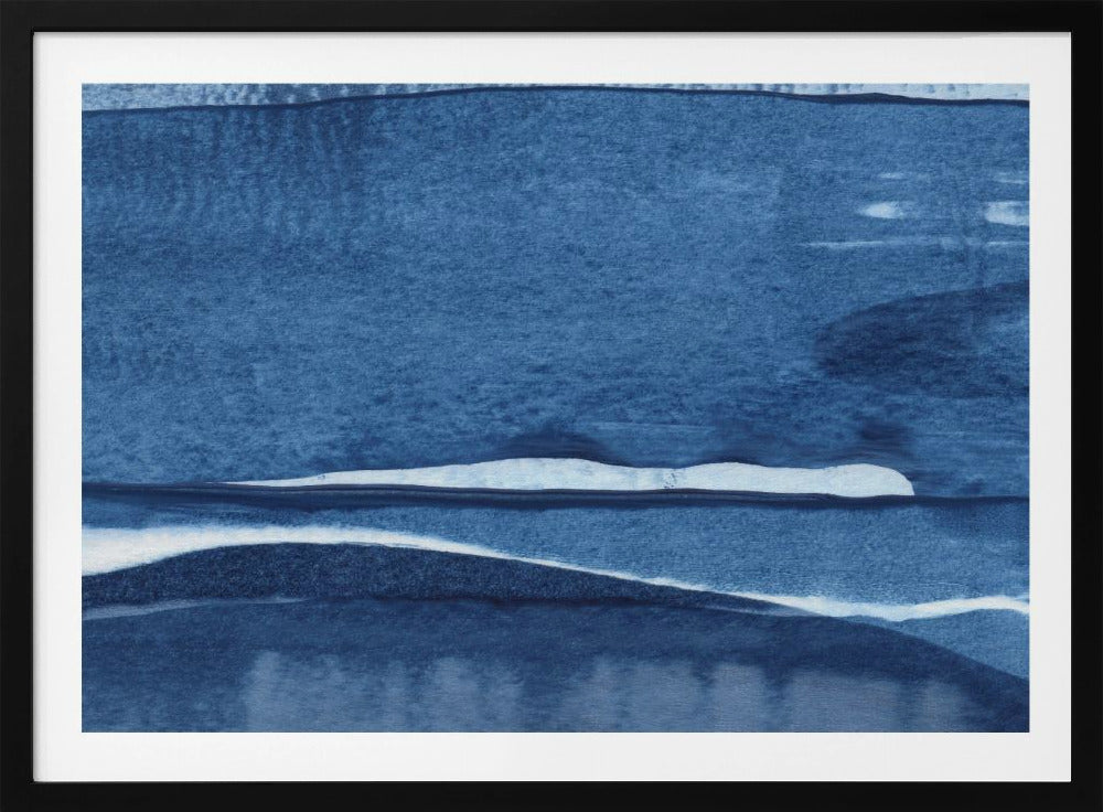 Blue Watercolor Waves | Poster