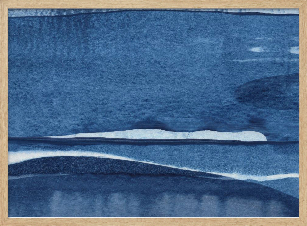 Blue Watercolor Waves | Poster