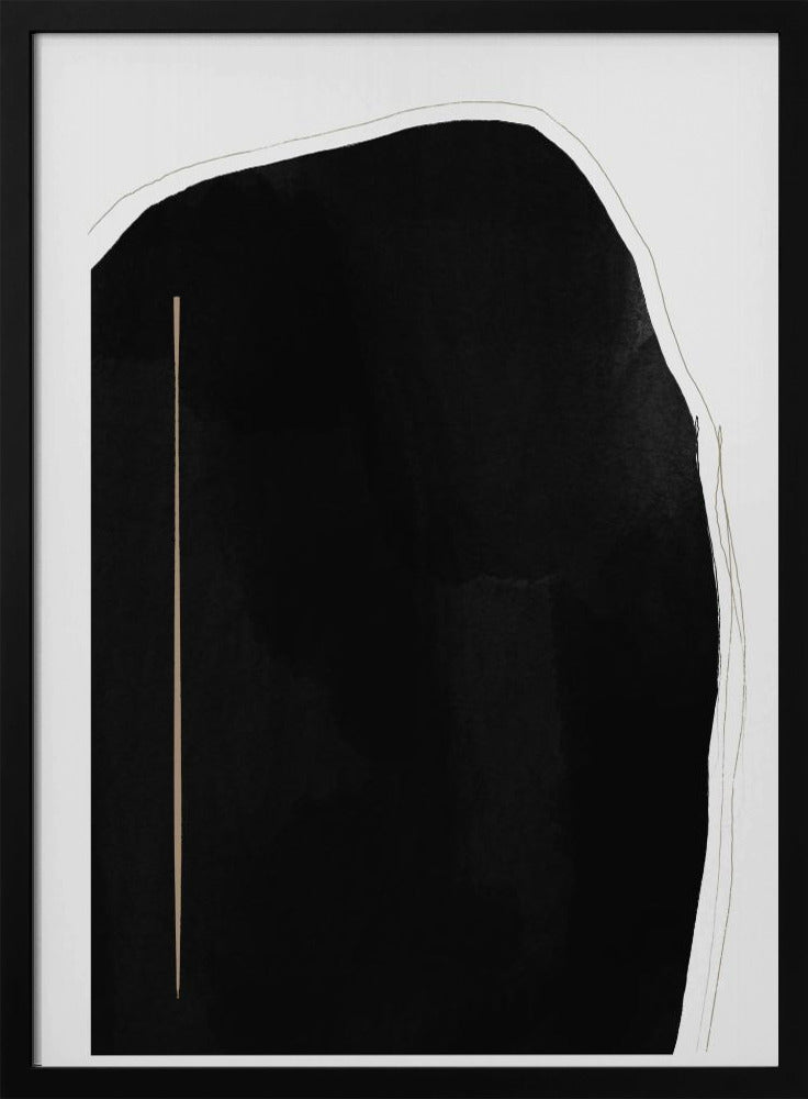 Irregular Black Shape With A Thin Vertical Line | Poster
